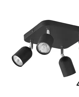 Svietidlá  LED RGBW Stmievateľné bodové svietidlo TOP 4xGU10/6,5W/230V 2700-6500K čierne TK4418+4xAI0589