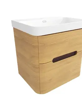 Kúpeľňový nábytok Kúpeľňová skrinka s umývadlom SAT Fusion 57,5x53x45 cm dub medový mat SATFUSION260DMU SATFUSION260DMU