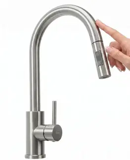 Kúpeľňové batérie REA - Kuchynská batéria Fresh Touch Brush Nickel REA-B6735