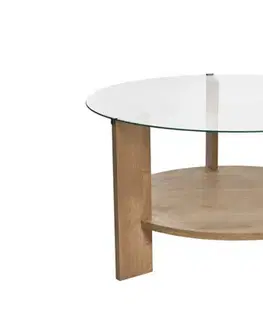 Konferenčné stolíky Konferenčný stolík Clara - Sapphire Oak, Transparent