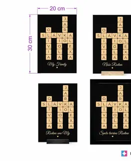 Tabuľky s venovaním (darčeky) Luxusná sklenená plaketa – Scrabble