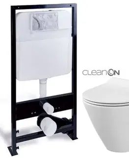 Závesné wc sety PRIM predstenový inštalačný systém bez tlačidla + WC CERSANIT CLEANON CITY PRIM_20/0026 X CI1