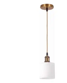 Svietidlá BRILAGI - LED luster na lanku RETRO GLASS 1xE27/60W/230V priemer 10 cm zlatá/biela NSTK7006+AI0178