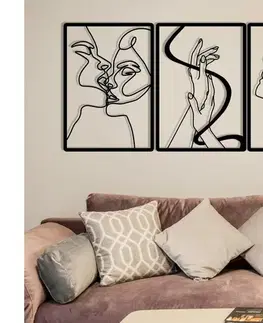 Obrazy  SADA 3x Nástenná dekorácia 109x50 cm láska kov 279ENZ1877