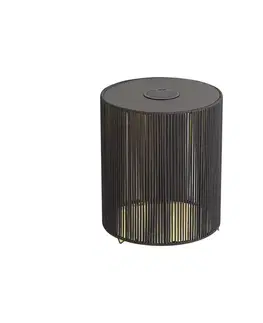 Lampy Moderná vonkajšia stolná lampa tmavosivá vrátane LED nabíjateľnej a solárnej IP54 - Rope