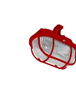 Svietidlá  Vonkajšie stropné svietidlo OVAL 1xE27/60W/230V IP44 červená SOP-60/RR