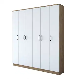Šatníkové skrine RETOR šatníková skriňa, orech/biela