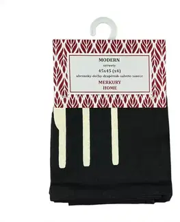 Dekorácie a bytové doplnky Obrúsok MODERN čierna vzor 45x45 kpl. 4 ks