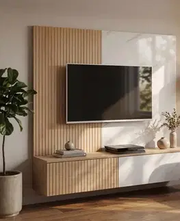 Obývacie steny Obývacia Stena Noir I Dcmw Nr1 Cremona Oak/Marble White