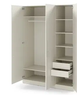 Šatníkové skrine Meblar  Šatníková skriňa BRAGA BR2 | cashmere Prevedenie: So zásuvkou