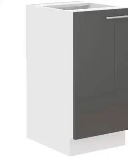 Kuchynské skrinky stojace Kuchynská skrinka Lara 40d 1f Bb Mdf Šedá lesk