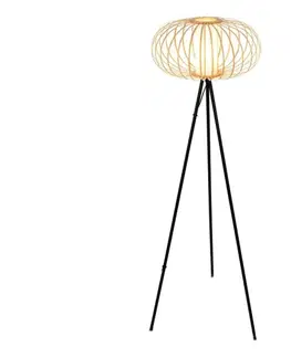 Lampy Briloner 1759011 - Stojacia lampa 1xE27/10W/230V bambus/čierna 1759011