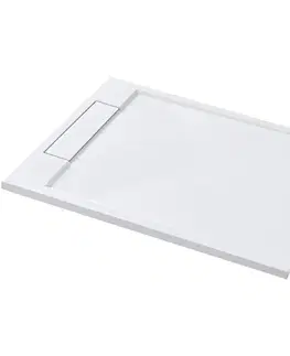Vane CERANO - Sprchová vanička obdĺžniková Loro - liaty mramor - biela matná - 120x80x3, 5 CER-413609
