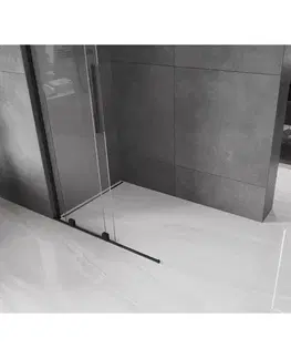 Sprchové dvere MEXEN/S - Velar L Sprchová zástena posuvná Walk-in 90 x 200, transparent 8 mm, čierna 871-090-003-03-70