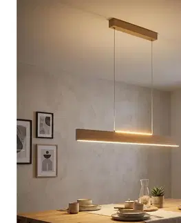 Svietidlá Eglo 39344 - LED závesné svietidlo na lanku CLIMENE LED/17W/230V + LED/4,2W dub 39344