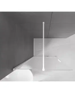 Sprchové dvere MEXEN/S - Velar Sprchová zástena posuvná Walk-in 75 x 200, dekor 8 mm, biela 871-075-000-33-20