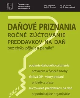 Dane, účtovníctvo Daňové priznania za rok 2021 + vyplnené vzory a tlačivá - Jana Bielená,Ing. M. Vidová,Ing. Z. Kajanovičová,Ing. M. Brnová