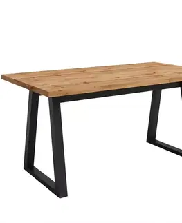 Jedálenské stoly Stôl Iga Dub Wotan / Čierna Mat 160x90