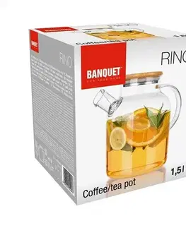 Čajníky a čajové kanvice Banquet Sklenená kanvica RINO 1,5 l