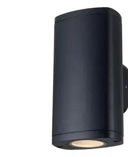 Svietidlá  38882 - Vonkajšie nástenné svietidlo ZEVI 2xGU10/10W/230V IP54 čierna 38882