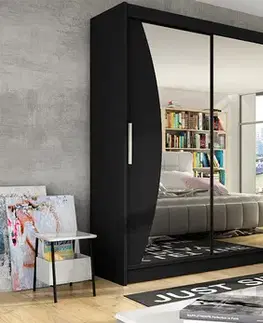 Šatníkové skrine AZTON IV šatníková skriňa čierna