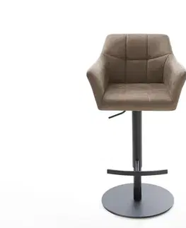 Barové stoličky DELIFE Barová stolička Yulo-Flex vintage taupe otočná výškovo nastaviteľná kov