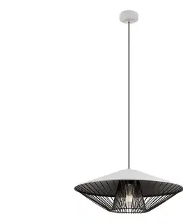 Svietidlá Redo 01-3008 - Závesný luster na lanku GRILL 1xE27/42W/230V pr. 49,5 cm čierny/biely 01-3008
