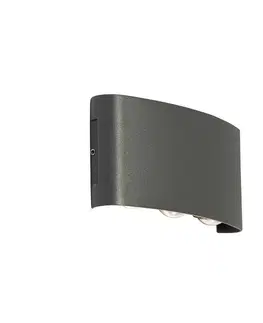 Vonkajšie nástenné svietidlá Vonkajšia nástenná lampa tmavosivá vrátane LED 6-žiarovková IP54 - Silly