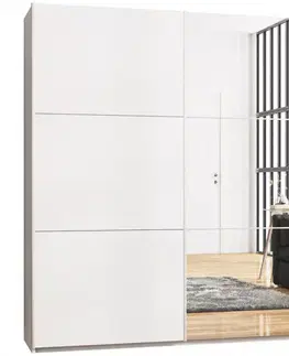 Šatníkové skrine Skriňa Vigo 200 cm biely/zrkadlo