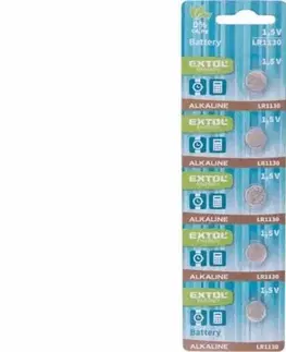 Batérie primárne EXTOL ENERGY Monočlánky LR1130 alkalické 5ks, 1,5V