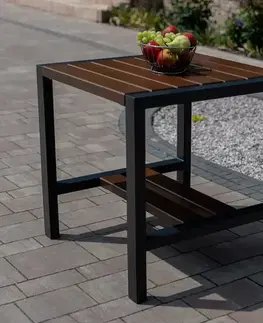 Záhradné stoly Stôl moderný malý orech