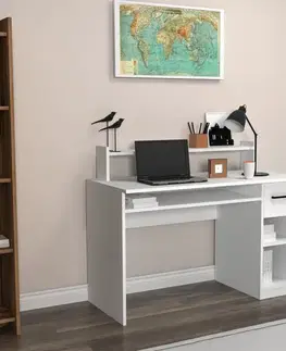 Písacie stoly Písací stôl Eslem - White