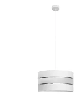 Svietidlá  Luster na lanku HELEN 1xE27/15W/230V pr. 40 cm biela W-KM 0804/1 WT+SL+MAT