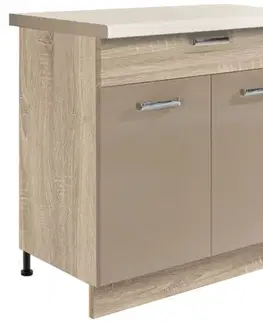 Kuchynské skrinky stojace Kuchynská skrinka Premio 6D sonoma/cappuccino lesk