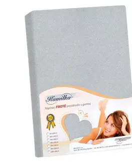 Plachty Bellatex Froté prestieradlo Kamilka stredne sivá, 160 x 200 cm