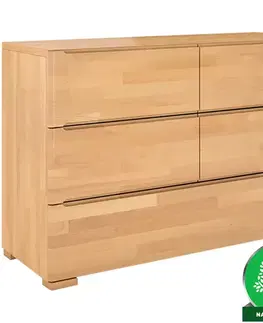 Komody do spálne Komoda drevená buk 5s Skandica Sparta prírodný