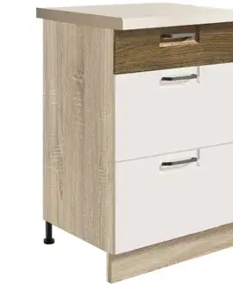 Kuchynské skrinky stojace Skrinka do kuchyne Favorit 9d Sonoma/White+Ribbeck