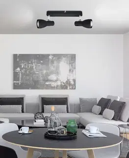 Stropná svetla Nástenná stropná svietiaca páska čierna 2x40W Picardo