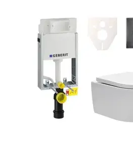Záchody Cenovo zvýhodnený závesný WC set Geberit na zamurovanie + WC SAT Brevis SIKOGE1W71 SIKOGE1W71
