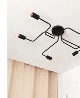 Svietidlá  LED Prisadený luster TUBE 6xE27/15W/230V P-1924/6 BK