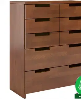 Komody do spálne Komoda drevená  buk 8s Skandica Spectrum Orech
