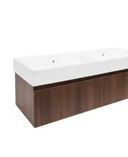 Kúpeľňový nábytok Kúpeľňová skrinka s umývadlom SAT Evolution 118x30x44, 8 cm orech mat SATEVO120NAU2 SATEVO120NAU2