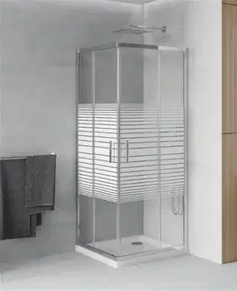 Vane MEXEN/S - Rio Sprchovací kút štvorcový 90x90, transparent / dekor, chróm + vanička so sifónom 860-090-090-01-20-4010