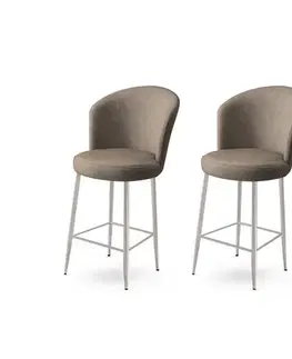 Barové stoličky Bar Stool Set (2 Pieces) Alte - Cappuccino, Chrome