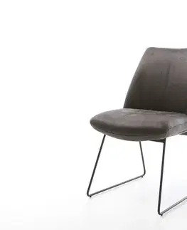 Jedálenské stoličky DELIFE Jedálenská stolička Elso-Flex mikrovlákno antracitová vintage tenká podstava čierna vrecková pružina