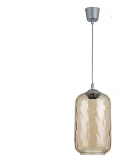 Svietidlá BRILAGI -LED luster na lanku R GLASS 1xE27/60W/230V pr. 14 cm strieborná/dymovo-hnedá NSTK7701+TK8612A
