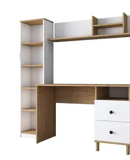 Konferenčné stolíky Pracovný stôl Hap Walnut and White