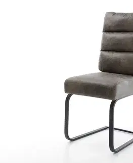 Jedálenské stoličky DELIFE Jedálenská stolička Pela-Flex mikrovlákno sivá vintage jedálenská stolička plochá čierna vrecková pružina