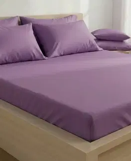Plachty Kvalitex Saténové prestieradlo s gumou fialová, 120 x 200 cm