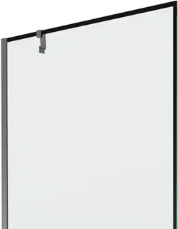 Sprchové dvere MEXEN/S - Next vaňová zástena FIX 100 x 150, čierna vzor, grafit metal 895-100-000-00-70-95